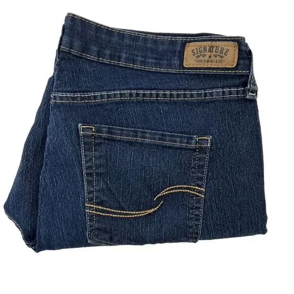 🔥Levi's Signature Stretch Modern Slim  women's skinny jeans 16S W33 L30 blue🔥 - Picture 7 of 9